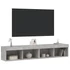 Kép 6/11 - 2 db betonszürke TV-szekrény LED-világítással 80x30x30 cm
