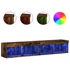 Kép 2/11 - 2 db füstös tölgy színű TV-szekrény LED-ekkel 80 x 30 x 30 cm