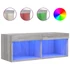 Kép 2/11 - Szürke sonoma színű TV-szekrény LED-világítással 80x30x30 cm