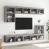 Kép 3/11 - 2 db szürke sonoma színű TV-szekrény LED-ekkel 80x30x30 cm