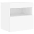 Kép 8/11 - 2 db fehér falra szerelhető TV-szekrény LED-ekkel 40x30x40 cm