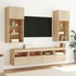 Kép 5/11 - 2 db sonoma tölgy színű fali TV-szekrény LED-del 40x30x40 cm