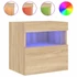Kép 7/11 - 2 db sonoma tölgy színű fali TV-szekrény LED-del 40x30x40 cm