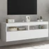 Kép 1/11 - 2 db fehér falra szerelhető TV-szekrény LED-ekkel 60x30x40 cm