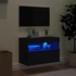 Kép 4/11 - Fekete fali TV-szekrény LED-világítással 60x30x40 cm