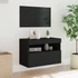 Kép 5/11 - Fekete fali TV-szekrény LED-világítással 60x30x40 cm