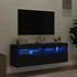 Kép 4/11 - 2 db fekete fali TV-szekrény LED-világítással 60x30x40 cm