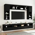 Kép 6/11 - 2 db fekete fali TV-szekrény LED-világítással 60x30x40 cm