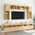 Kép 6/11 - Sonoma tölgy színű fali TV-szekrény LED-ekkel 60x30x40 cm