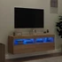 Kép 4/11 - 2 db sonoma tölgy színű fali TV-szekrény LED-del 60x30x40 cm