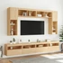 Kép 6/11 - 2 db sonoma tölgy színű fali TV-szekrény LED-del 60x30x40 cm