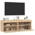Kép 7/11 - 2 db sonoma tölgy színű fali TV-szekrény LED-del 60x30x40 cm