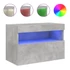 Kép 2/11 - Betonszürke falra szerelhető TV-szekrény LED-del 60x30x40 cm