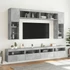 Kép 6/11 - 2 db betonszürke fali TV-szekrény LED-del 60x30x40 cm
