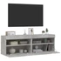 Kép 7/11 - 2 db betonszürke fali TV-szekrény LED-del 60x30x40 cm