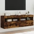 Kép 1/11 - 2 db füstös tölgy fali TV-szekrény LED-ekkel 60x30x40 cm