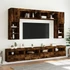 Kép 6/11 - 2 db füstös tölgy fali TV-szekrény LED-ekkel 60x30x40 cm