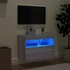 Kép 4/11 - Szürke sonoma színű fali TV-szekrény LED-ekkel 60x30x40 cm