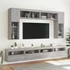Kép 6/11 - Szürke sonoma színű fali TV-szekrény LED-ekkel 60x30x40 cm