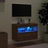 Kép 4/11 - Barna tölgyszínű fali TV-szekrény LED-del 60 x 30 x 40 cm
