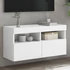 Kép 1/11 - Fehér falra szerelhető TV-szekrény LED-lámpákkal 80x30x40 cm