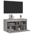 Kép 7/11 - Szürke sonoma színű fali TV-szekrény LED-del 80 x 30 x 40 cm