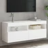 Kép 1/11 - Fehér falra szerelhető TV-szekrény LED-lámpákkal 100x30x40 cm