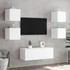 Kép 5/11 - 2 db fehér fali TV-szekrény LED-világítással 30,5x35x30 cm