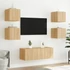 Kép 5/11 - 2 db sonoma tölgy színű fali TV-szekrény LED-del 30,5x35x30 cm