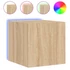 Kép 7/11 - 2 db sonoma tölgy színű fali TV-szekrény LED-del 30,5x35x30 cm