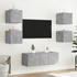 Kép 6/11 - Betonszürke falra szerelhető TV-szekrény LED-del 30,5x35x30 cm