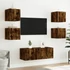 Kép 6/11 - Füstös tölgy színű fali TV-szekrény LED-ekkel 30,5x35x30 cm