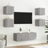 Kép 5/11 - 2 db szürke sonoma fali TV-szekrény LED-ekkel 30,5x35x30 cm