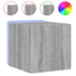 Kép 7/11 - 2 db szürke sonoma fali TV-szekrény LED-ekkel 30,5x35x30 cm
