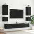 Kép 6/11 - Fekete fali TV-szekrény LED-világítással 40,5x35x40 cm