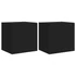 Kép 2/11 - 2 db fekete fali TV-szekrény LED-világítással 40,5x35x40 cm