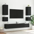 Kép 5/11 - 2 db fekete fali TV-szekrény LED-világítással 40,5x35x40 cm