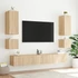 Kép 4/11 - 2 db sonoma tölgy színű fali TV-szekrény LED-del 40,5x35x40 cm