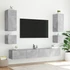 Kép 6/11 - Betonszürke falra szerelhető TV-szekrény LED-del 40,5x35x40 cm