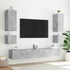 Kép 5/11 - 2 db betonszürke fali TV-szekrény LED-del 40,5x35x40 cm