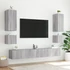 Kép 6/11 - Szürke sonoma színű fali TV-szekrény LED-ekkel 40,5x35x40 cm