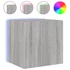 Kép 7/11 - 2 db szürke sonoma fali TV-szekrény LED-ekkel 40,5x35x40 cm