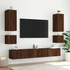 Kép 5/11 - 2 db barna tölgyszínű fali TV-szekrény LED-del 40,5x35x40 cm