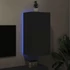 Kép 3/11 - Fekete falra szerelhető TV-szekrény LED-del 40,5 x 35 x 80 cm