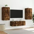 Kép 5/11 - Füstös tölgy színű fali TV-szekrény LED-ekkel 40,5x35x80 cm