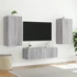 Kép 5/11 - Szürke sonoma színű fali TV-szekrény LED-ekkel 40,5x35x80 cm