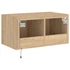Kép 11/11 - Sonoma tölgy színű fali TV-szekrény LED-ekkel 60x35x31 cm