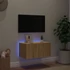 Kép 3/11 - Sonoma tölgy színű fali TV-szekrény LED-ekkel 60x35x31 cm