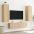 Kép 5/11 - 2 db sonoma tölgy színű fali TV-szekrény LED-del 60x35x31 cm