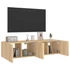 Kép 6/11 - 2 db sonoma tölgy színű fali TV-szekrény LED-del 60x35x31 cm